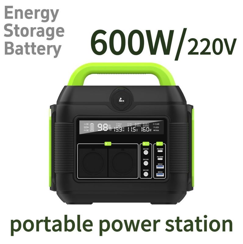 Sistema de almacenamiento de energía solar portátil multifunción de 600W con adaptador y S6