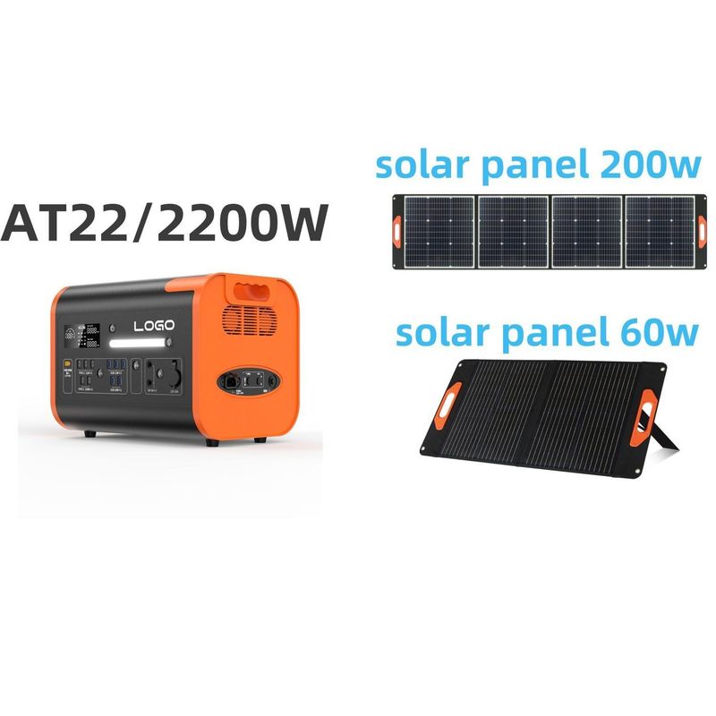 AT22 2024 Estación eléctrica de batería de litio portátil 2200W2048wh para carga de vehículos eléctricos
