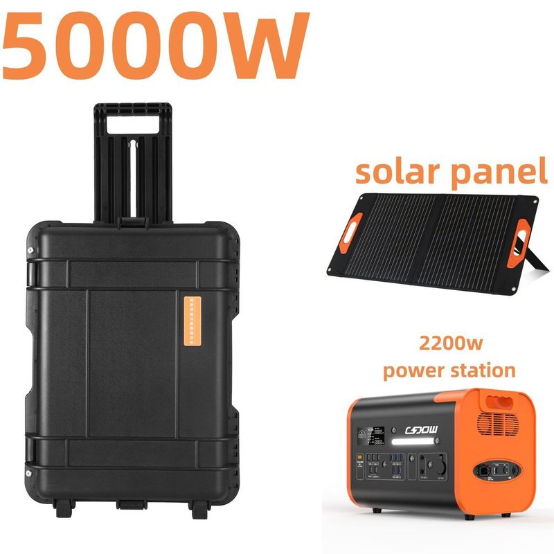 Generador de energía solar portátil para actividades al aire libre compacto y moderno