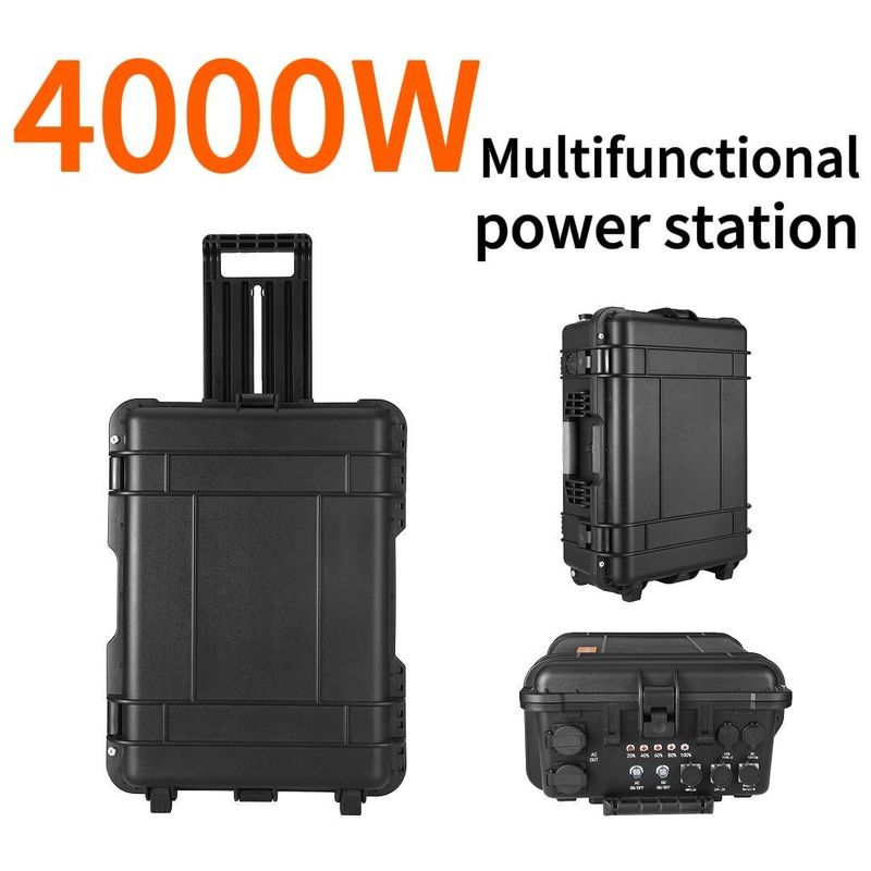 4000W UPS portátil Almacenamiento de energía Fuente de alimentación LiFePO4 15A Max Corriente de salida CA