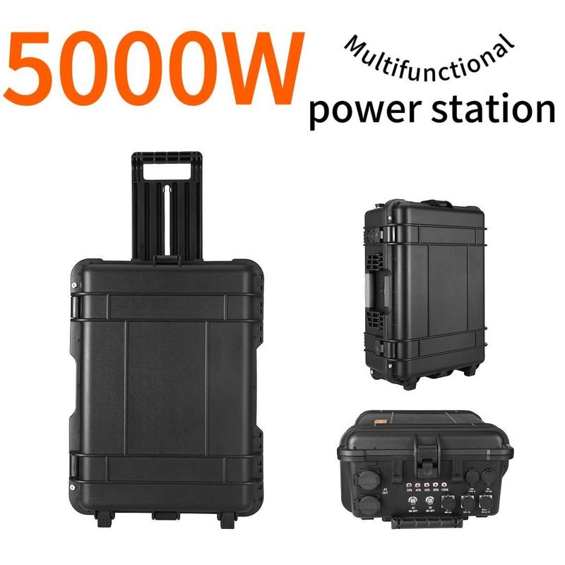 Estación de energía portátil de 5000W USB/Tipo-C 18W Max para acampar en coche y recorrido sin conductor