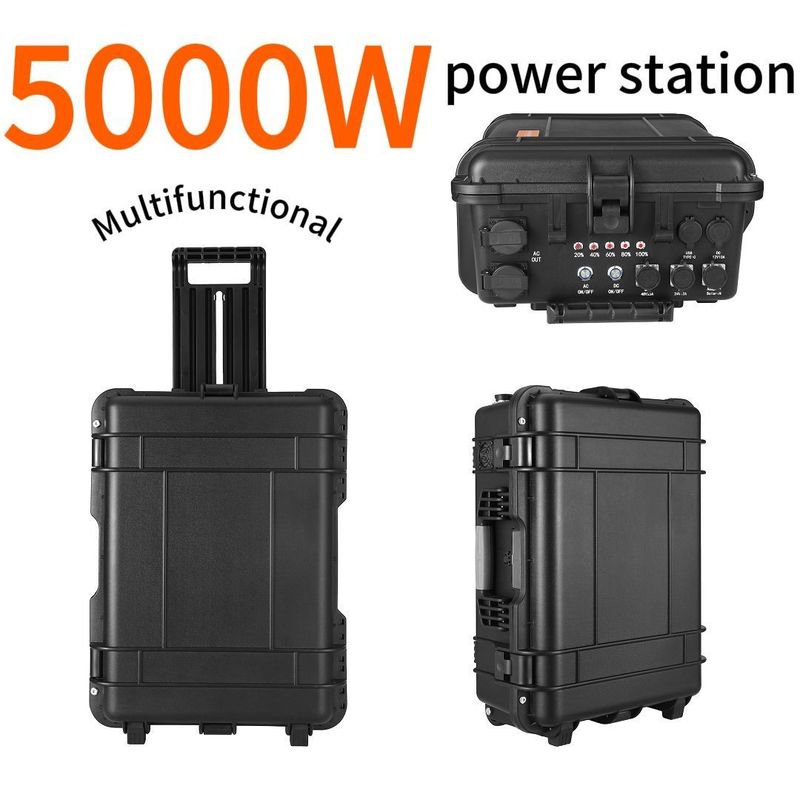 Generador solar de campamento de 5000W Banco de energía Estación de energía portátil con panel solar plegable