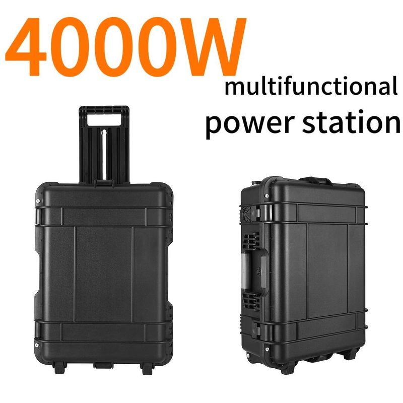 Estación de energía portátil de 4000W 220V 500wh Forma de onda de salida CA Onda senoidal pura