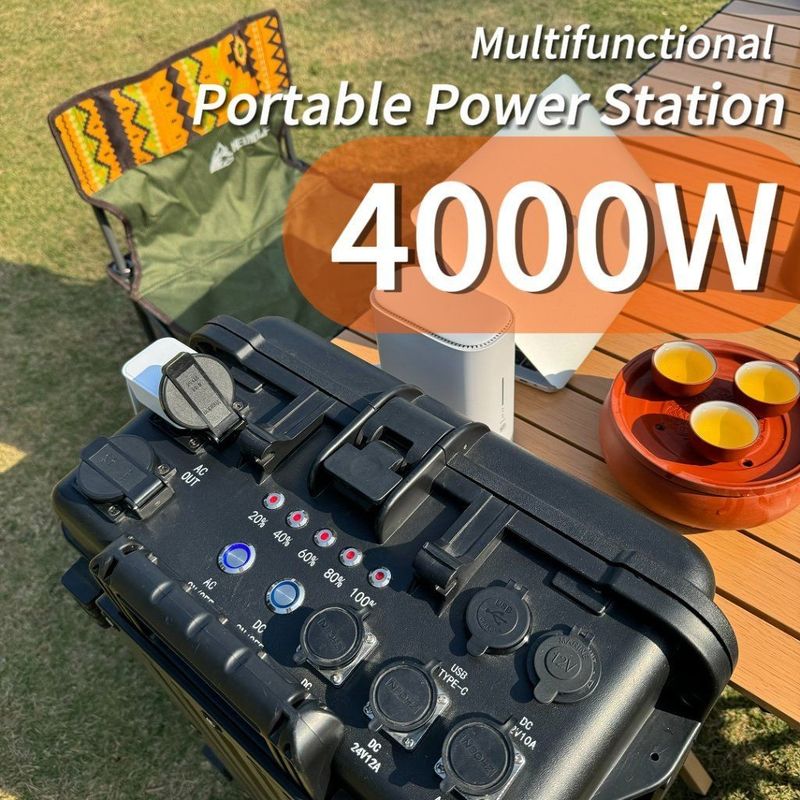 Estación de energía portátil de emergencia de acampada al aire libre de 4000W con tiempo de carga de 6-7h