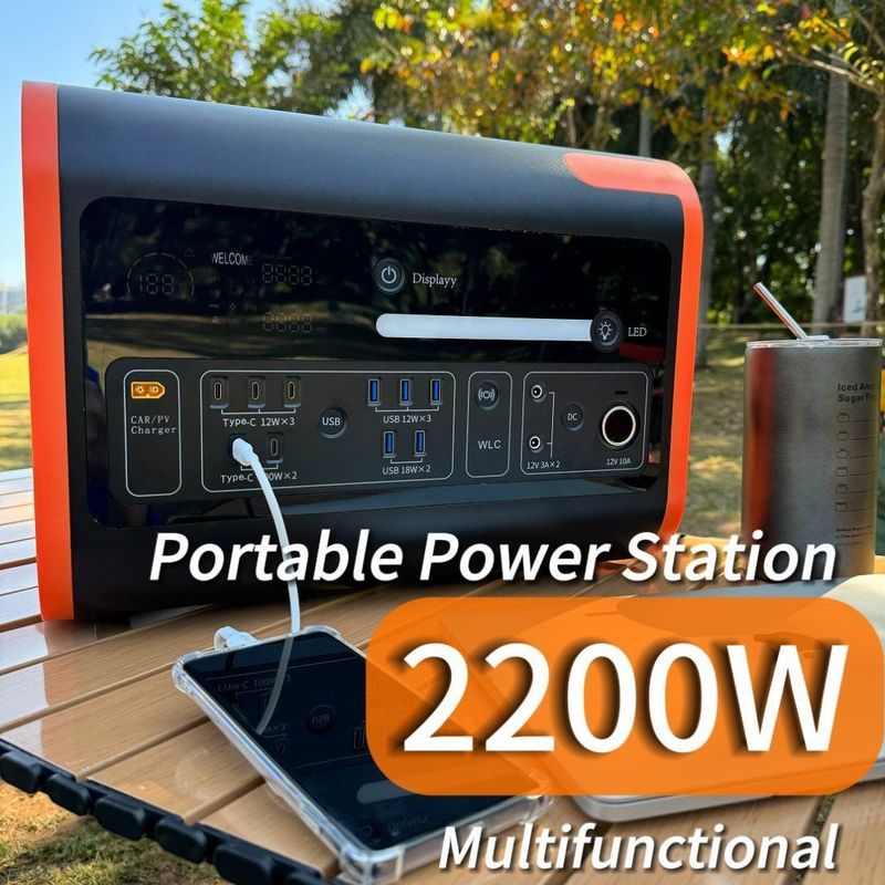 Reserva de energía de emergencia de 2200W Almacenamiento de energía portátil con autenticación Un38.3/Msos
