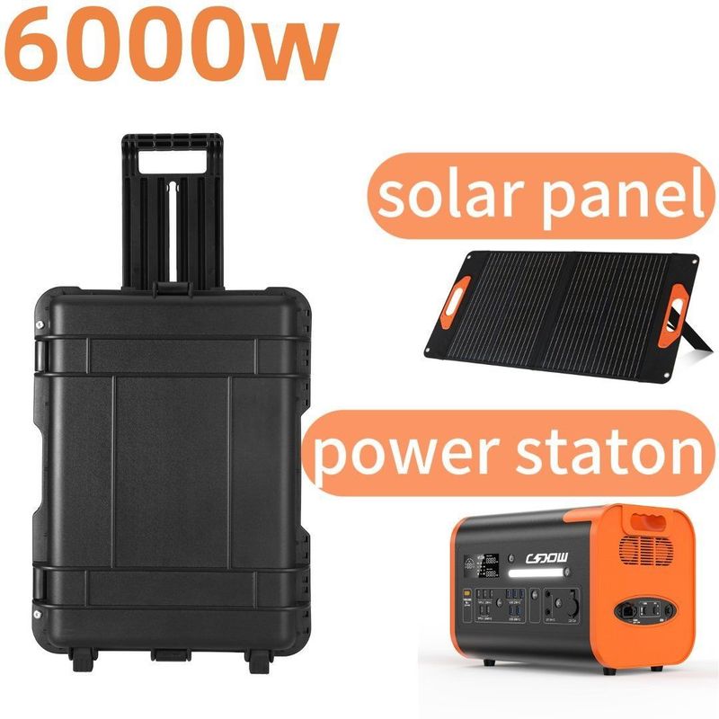 110V 220V Almacenamiento de alta potencia 6000W Estación de energía móvil al aire libre para emergencias