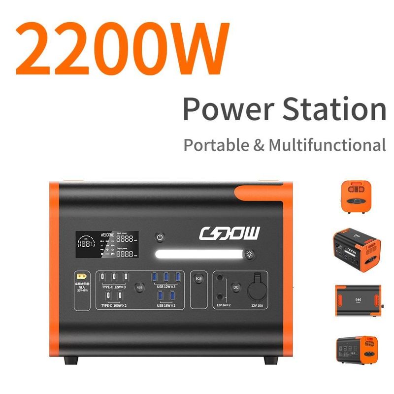Protección de sobrevolt 220V±5% 2500W Batería de litio Generador de banco UPS para el campamento al aire libre en el hogar