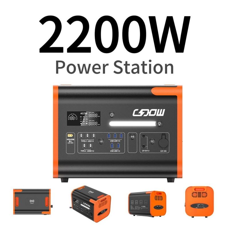 Carga rápida 2200W 2000W 2500W Fuente de alimentación de la central eléctrica de la central solar