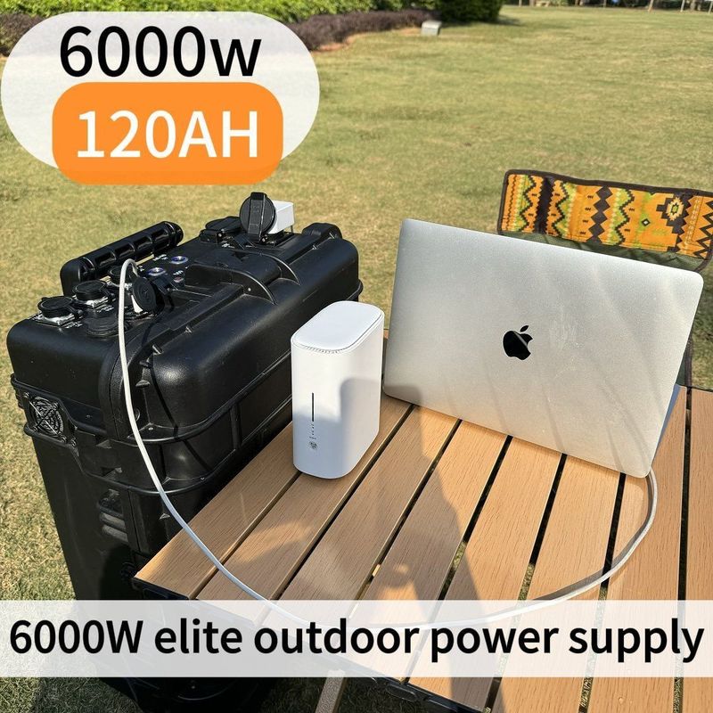 6000W 120ah de alta potencia de salida generador solar de emergencia estación de energía de espera con 1