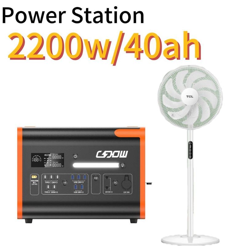 2048wh 2200W Estación de energía de almacenamiento de energía solar portátil con inversor de onda senoide pura
