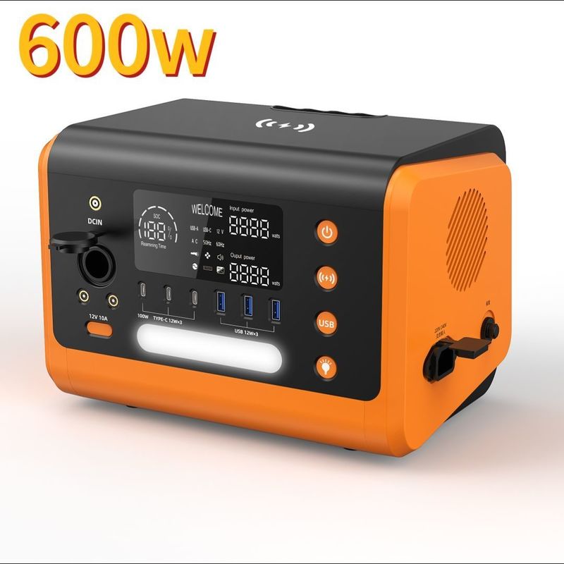 Almacenamiento de emergencia en espera Estación eléctrica portátil al aire libre de 600W con carga rápida 1 hora