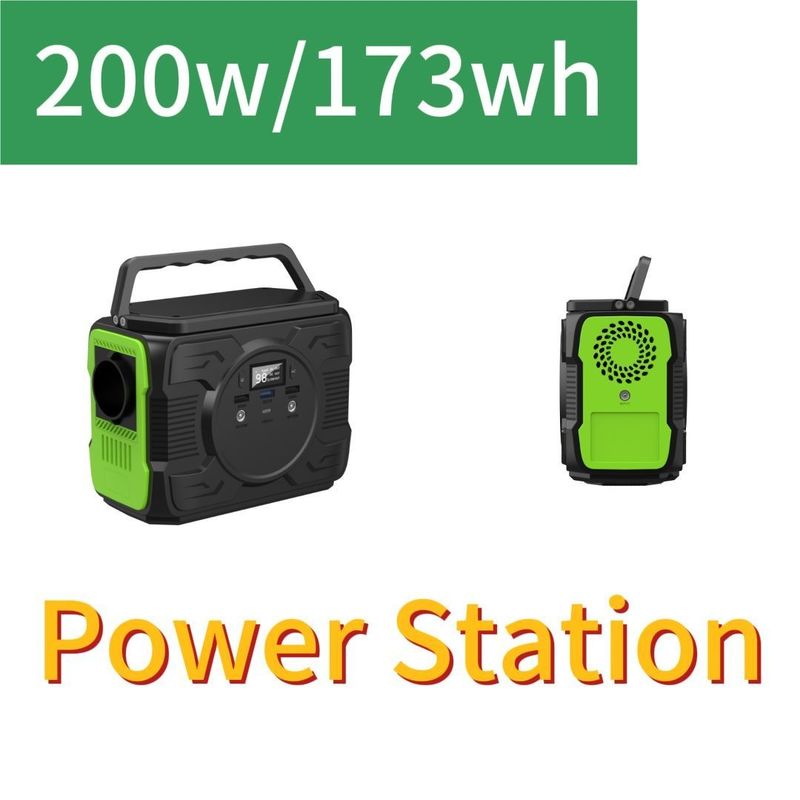 Estación de energía móvil portátil con luces LED Voltado de salida AC 110/220V-50Hz/60Hz 200W