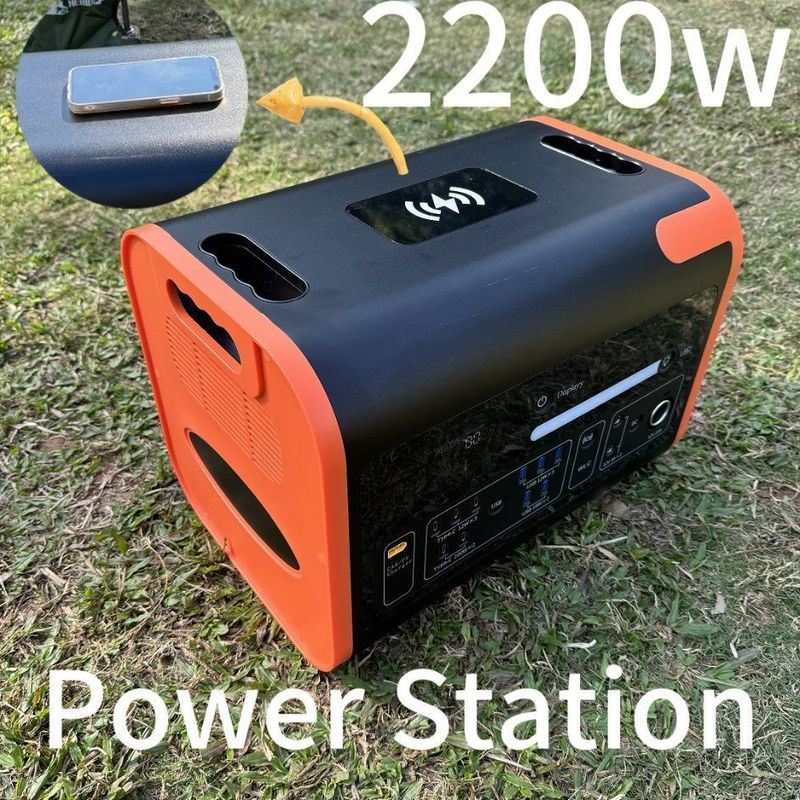 800W Carga solar Negro y naranja Acampada al aire libre Centro de energía portátil 2kw Central eléctrica