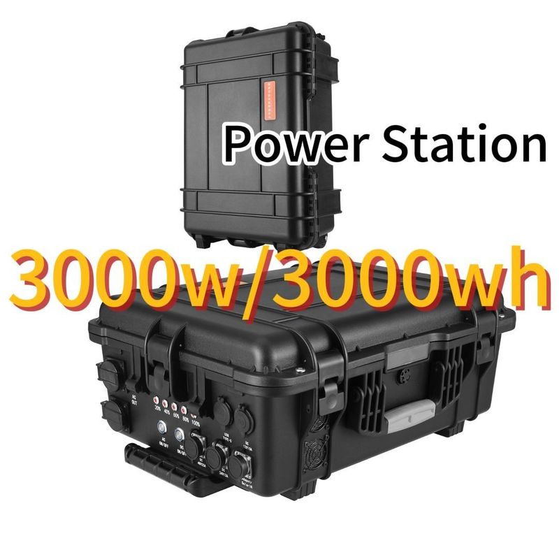 3000W RV al aire libre / Van Camping Inverter de emergencia Estación eléctrica móvil Portable de tira y polea