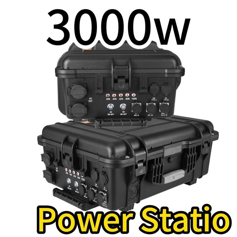 Potencia de salida 100-120V-3000W50Hz/60Hz Ajustable 3000wh 62.5ah Estación eléctrica portátil caliente