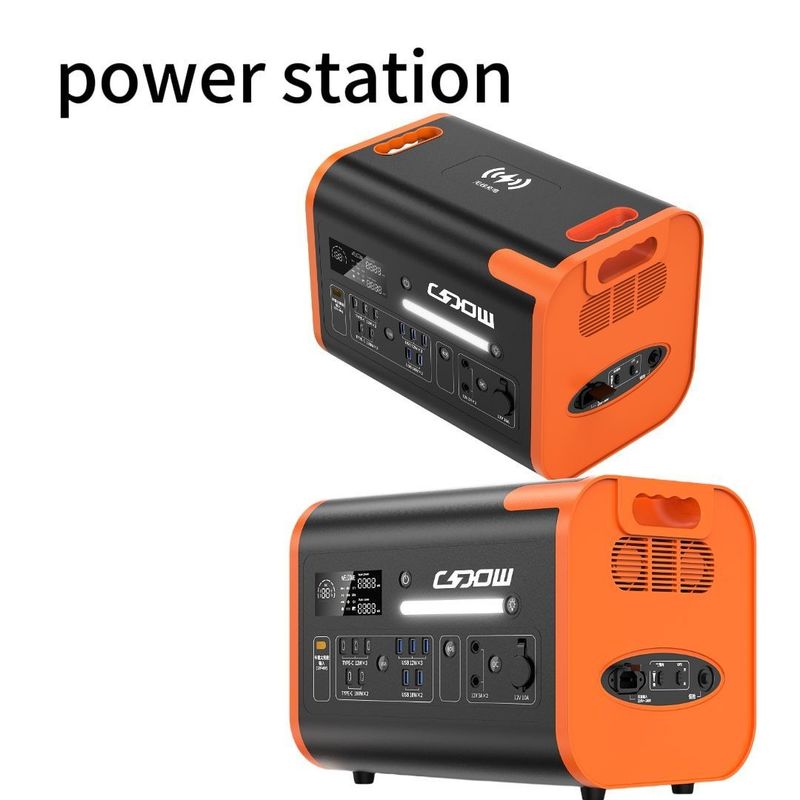 Estación de energía portátil para al aire libre con carga inalámbrica de 110V/220V y 15W