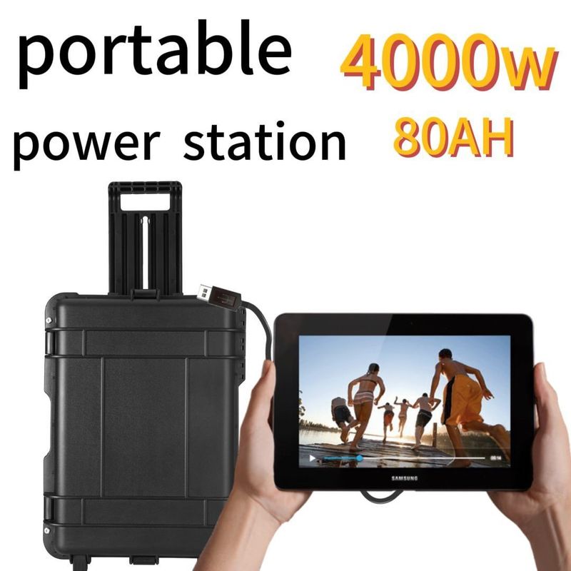 4000W80ah/UPS Sistema BMS de onda senoidal pura con batería para solución de energía portátil