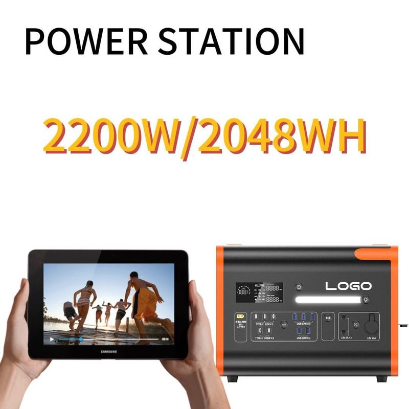 Estación de energía solar de carga solar de gran capacidad de 2400 W para todos los dispositivos compatibles