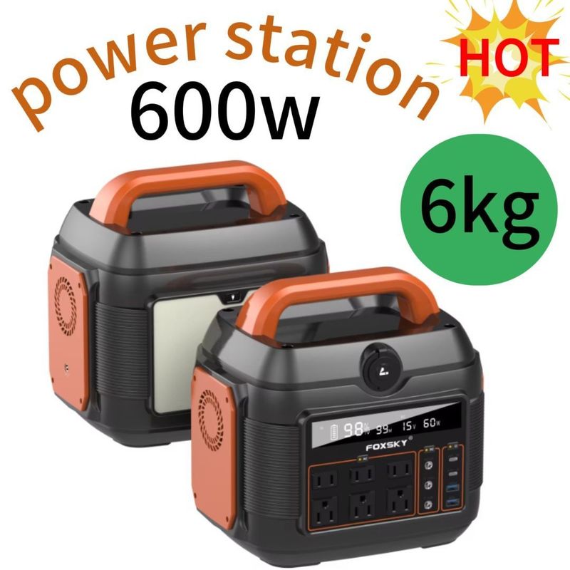 Estación de energía solar 110V/220V/600W/576wh con encendedor de cigarrillos