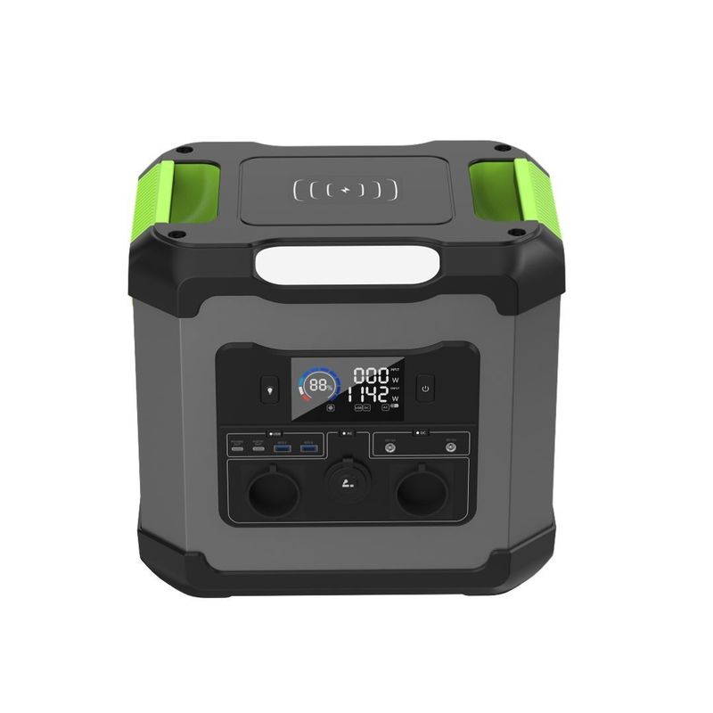 Estación de energía portátil de salida de corriente alterna de 1500 W y salida de tipo C2 de 12 V/2,25 A para emergencias