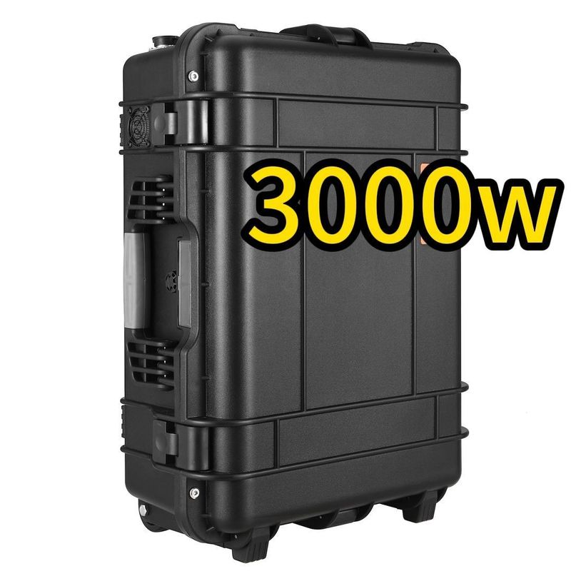 Estación eléctrica portátil de almacenamiento de energía de 3000W/3000wh Material de cáscara de aleación ABS para viajes