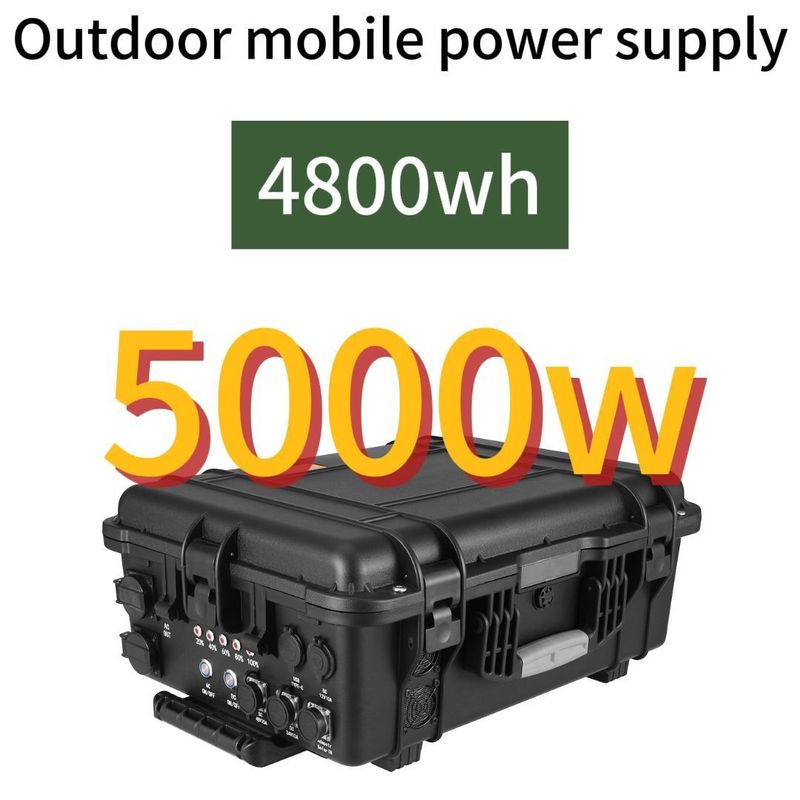 Estación de energía solar y eólica recargable al aire libre de 5000W/4800whlifepo4 para cargar automóviles