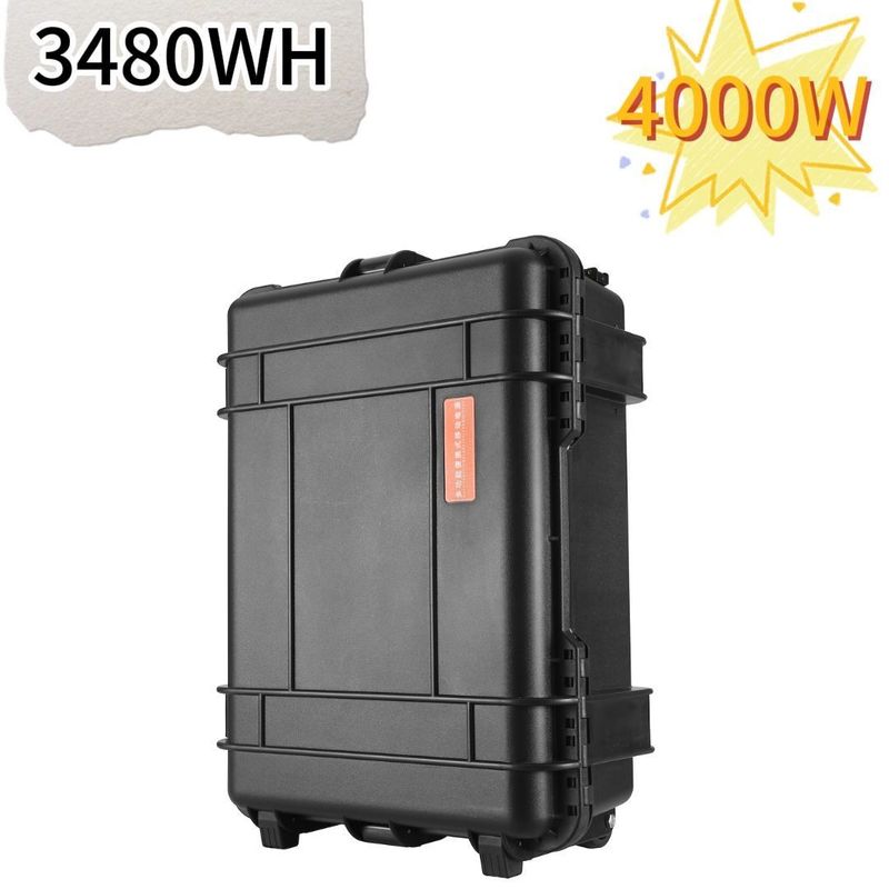 Caja de tiro negro Generador solar portátil de 4000W Estación de energía para la fotografía de drones al aire libre