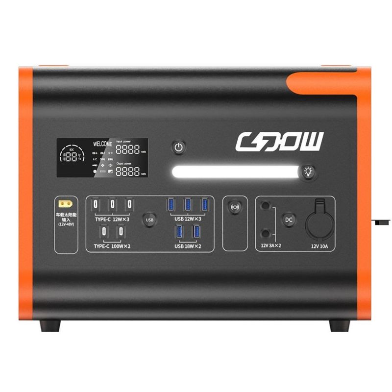 40ah/2200W/2048wh Naranja caliente Estación eléctrica de almacenamiento de energía portátil para uso doméstico al aire libre