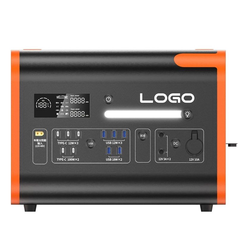 40ah Naranja OEM ODM 2200W Generador solar para el hogar Estación de energía portátil para campamentos al aire libre