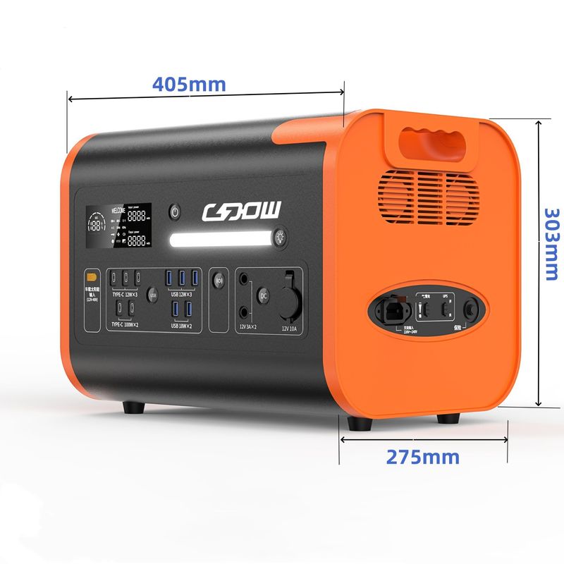 Generador solar portátil de naranja de 300W para acampar 40ah/2048wh Estación de energía móvil para portátiles