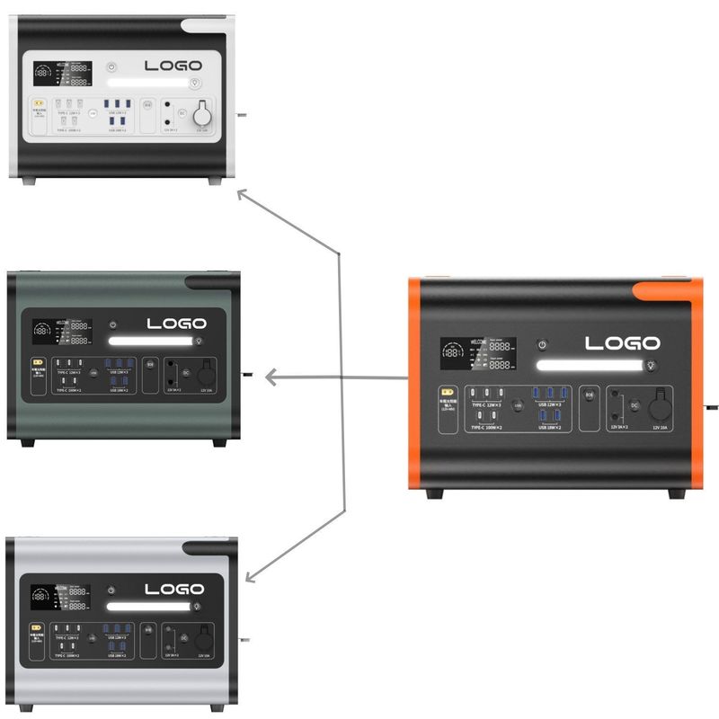 Estación de energía solar portátil para camping de 2400W con LiFePO4 y voltaje de salida CA 220V±5%