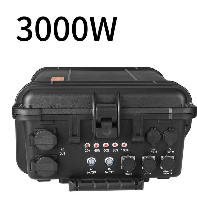 Generador de energía portátil 3000W/3000wh Estación de energía para suministro de energía exterior de emergencia